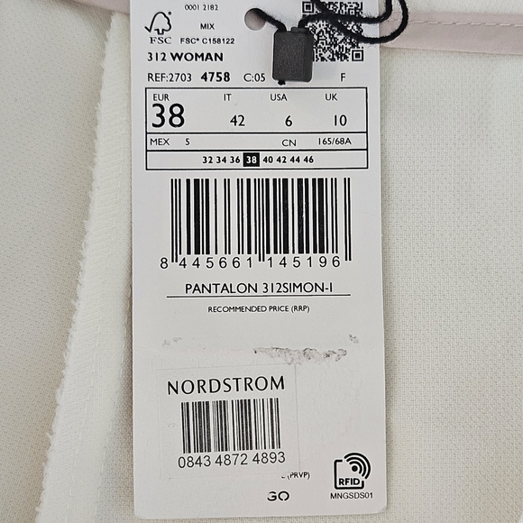 NWT!!! MNG Elegant Cream Wide-Leg Pants. Size 6 - Picture 4 of 8